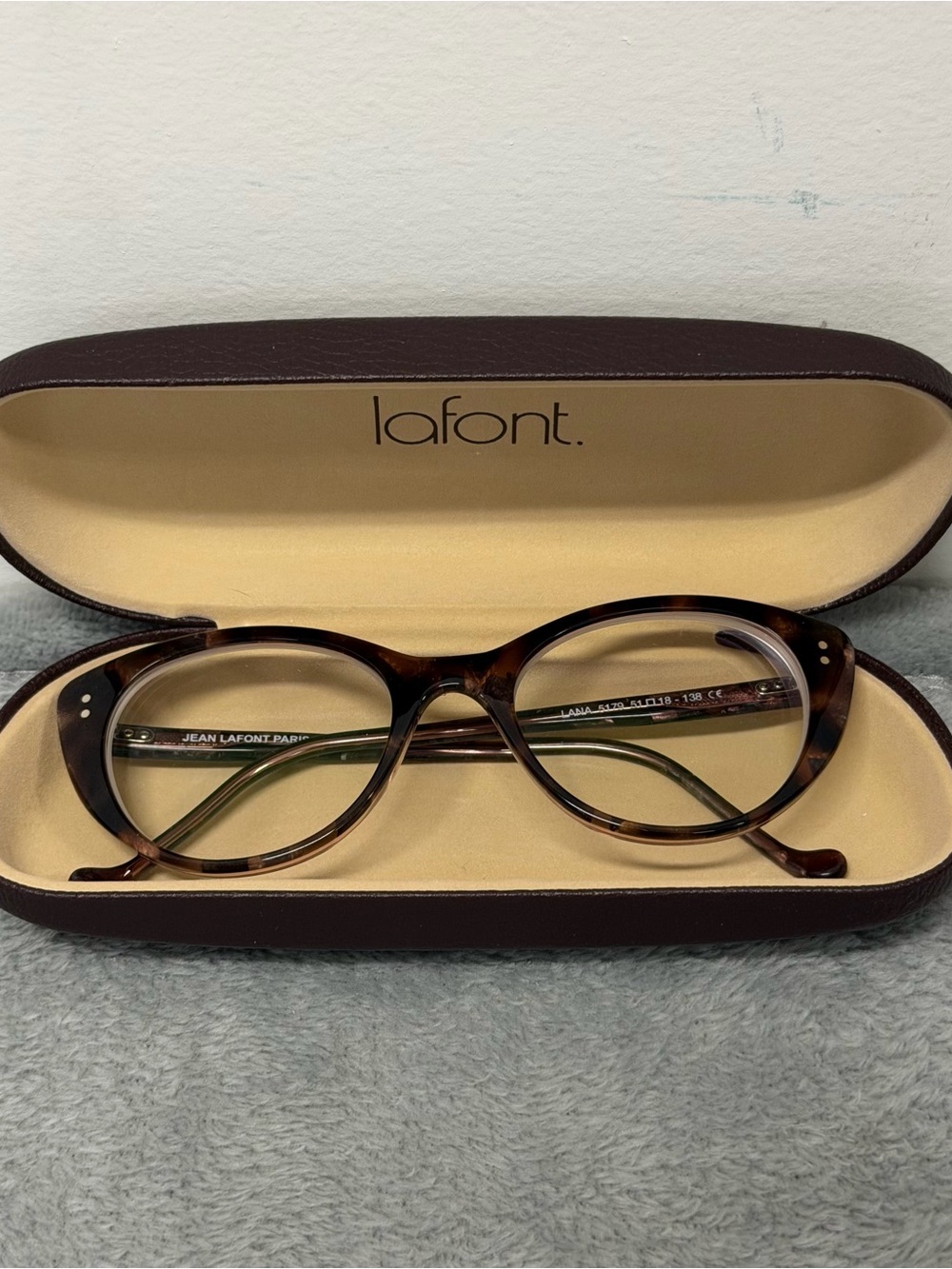 Jean Lafont Paris Lana Eyeglasses 51-18-138 Tortoise Cat Eye France FRAMES ONLY
